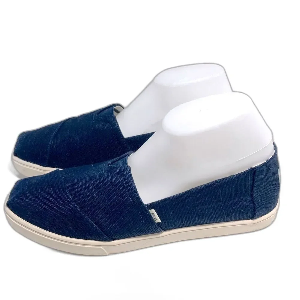 TOMs Alpargata Slip on Navy Blue Canvas Womens Size 12W
